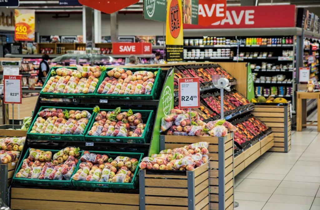 produce section in the grocery store